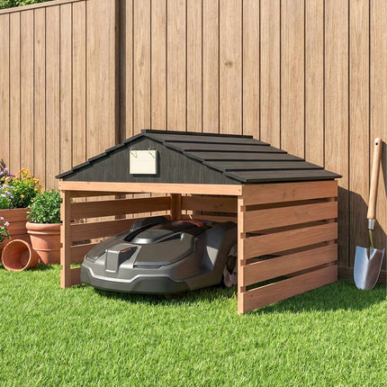 Robotic Lawn Mower Wooden Garage, Weatherproof, 79x74x54 cm