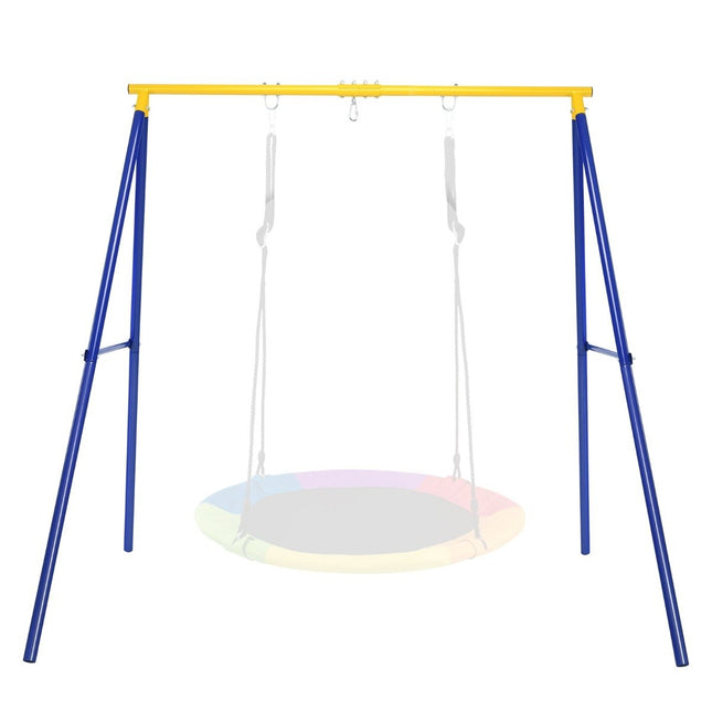 Robust metal swing frame A-frame garden swing frame 194 x 184 x 180 cm blue + yellow