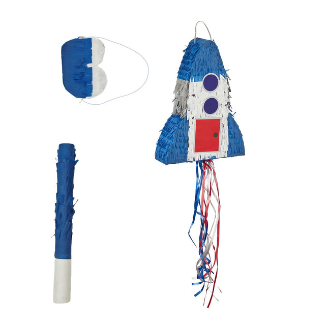 Rocket Piñata Set with Bat and Mask for Parties