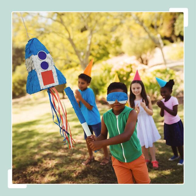 Rocket Piñata Set with Bat and Mask for Parties