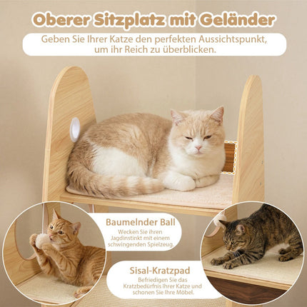 Rocket-Shaped Cat Tree with Sisal Mat & Platforms