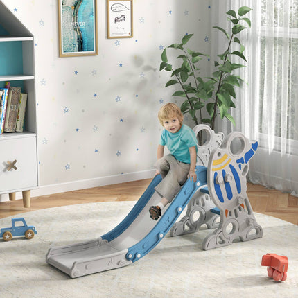 Rocket-Themed Kids Slide with Non-Slip Ladder, 30kg Capacity