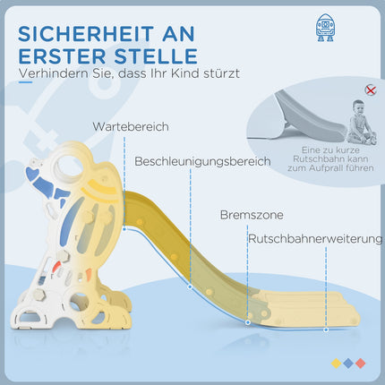 Rocket-Themed Kids Slide with Non-Slip Ladder, 30kg Capacity