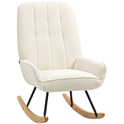 Rocking Chair With Sherpa Fleece, For Bedroom