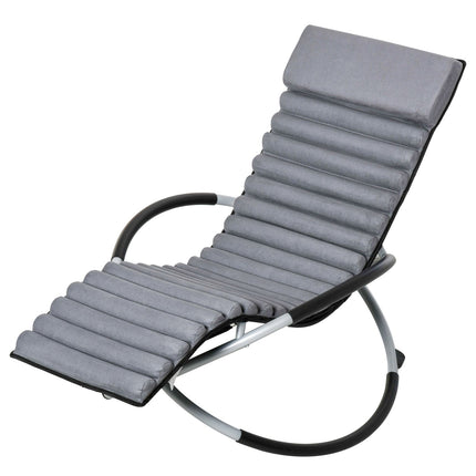 Ergonomic garden rocking chair in metal - dark grey, 145x74x88 Cm