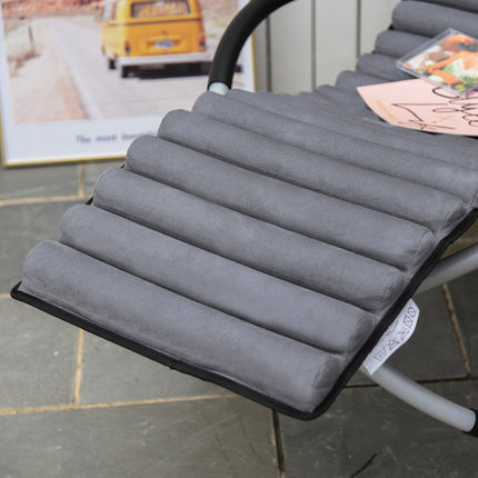 Ergonomic garden rocking chair in metal - dark grey, 145x74x88 Cm