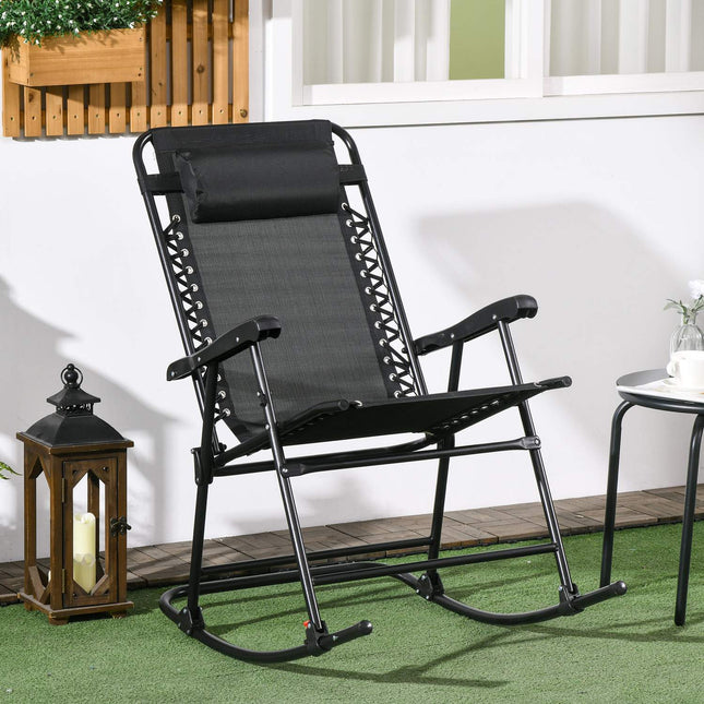 Folding garden rocking chair, mesh fabric, capacity 120 kg