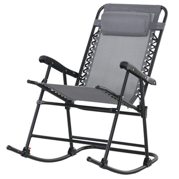 Folding garden rocking chair with cushion, capacity 120 kg