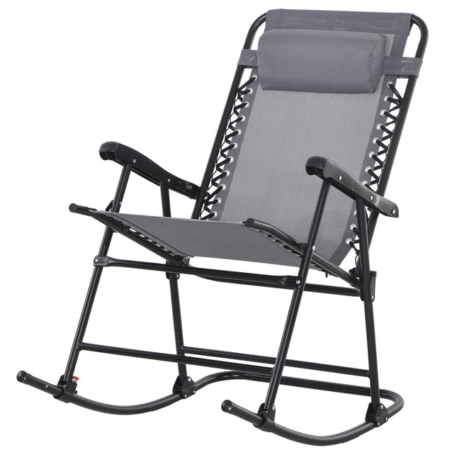 Folding garden rocking chair with cushion, capacity 120 kg