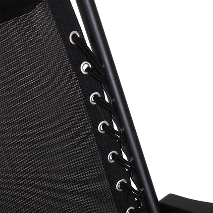 Folding rocking chair in black steel with cushion - 120 kg capacity