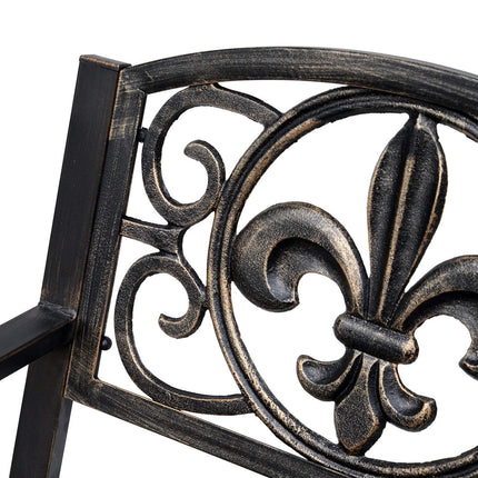 Antique metal rocking chair - bronze finish for garden