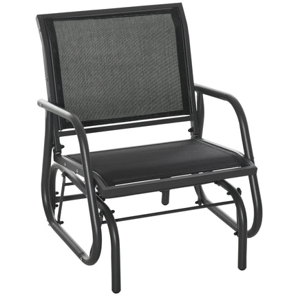 Garden rocking chair in black metal for patio or balcony