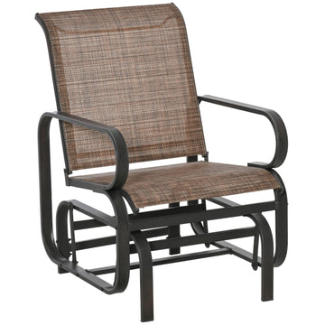 Garden Swing rocking chair, steel frame, brown text line