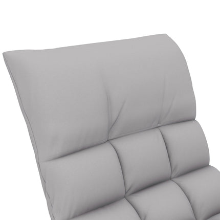 Rocking chair microfiber gray with footrest, adjustable backrest