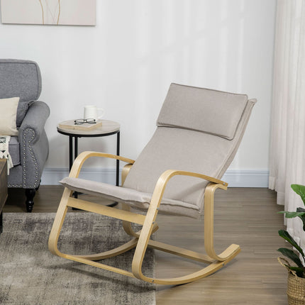 Rocking chair with cushion for living room, 120 kg capacity