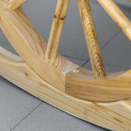 Rustic rocking chair in solid wood for garden, 68x88x92 cm