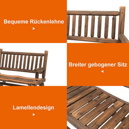 Rocking chair in solid wood with armrests, dark brown