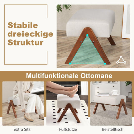 Rocking Chair with Ottoman, Ergonomic Design, Beige