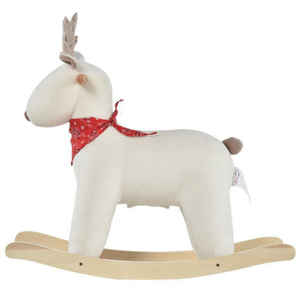 Plush rocking deer toy with sound, white, 36-72 months