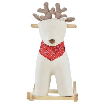 Plush rocking deer toy with sound, white, 36-72 months
