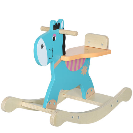 Rocking Donkey Baby Toy with Handles, 59x27x43 cm, Blue-Green