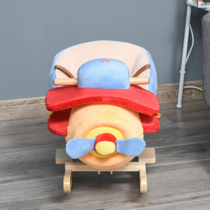 Children's rocking horse – Blue & Red, 60x33x45 cm