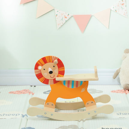 Rocking Horse, Lion Design, Wood, 25kg Capacity, Ages 2-5