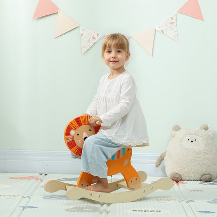 Rocking Horse, Lion Design, Wood, 25kg Capacity, Ages 2-5