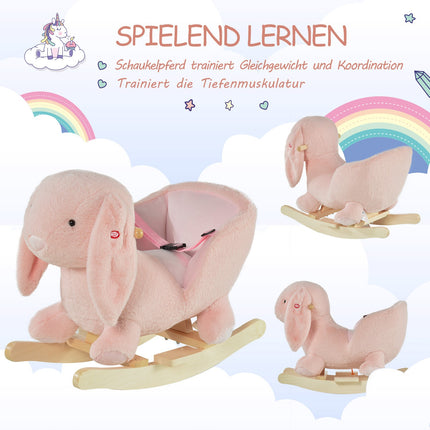 Pink rocking horse for children - 60 x 33 x 50 cm