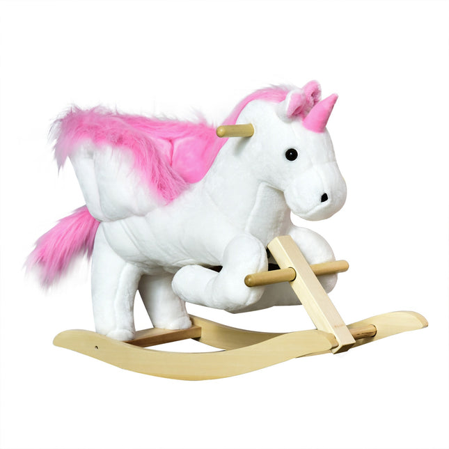 Children's pink & white rocking horse, 65 x 32 x 55 cm