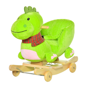 Rocking horse with wheels and music, plush, 18 months+
