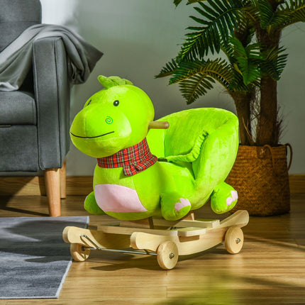 Rocking horse with wheels and music, plush, 18 months+