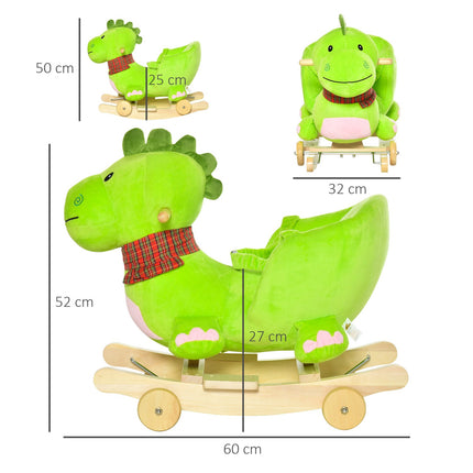 Rocking horse with wheels and music, plush, 18 months+