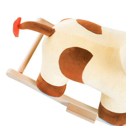 Brown & Yellow Baby Rocking Cow Toy - 60x34x46 Cm