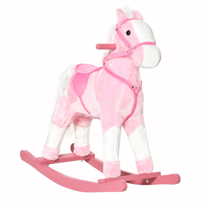 Pink rocking horse toy with sound, 74x28x65 cm