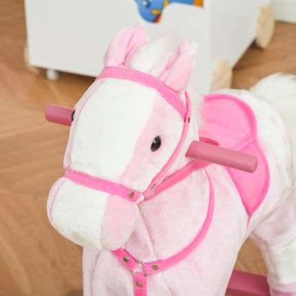 Pink rocking horse toy with sound, 74x28x65 cm