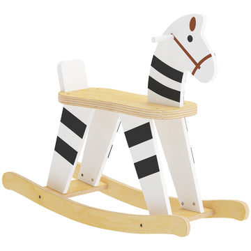 Rocking Horse for Toddlers, Black & White Pony Design