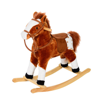 Brown rocking horse toy for children, 3+ years, 74x28x65cm