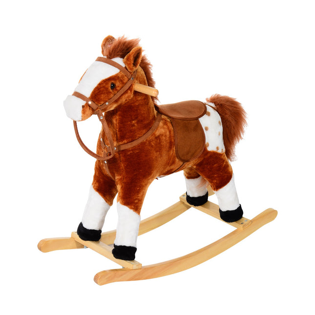 Brown rocking horse toy for children, 3+ years, 74x28x65cm