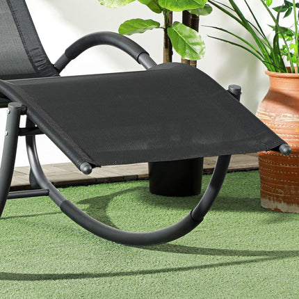 Rocking chair with cushion, black, 155x61x88 Cm