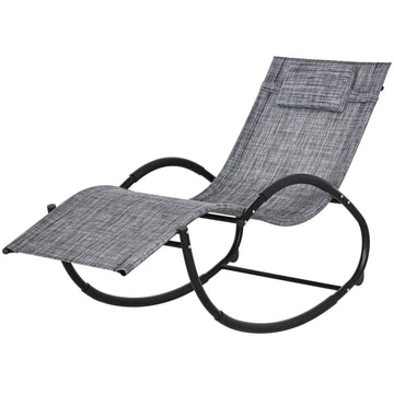 Gray rocking chair with cushion - 155 x 61 x 88 cm