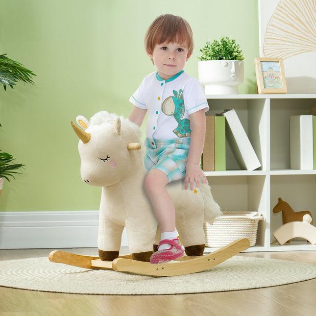 Unicorn Rocking Toy with Sound - Plush Seat for Toddlers