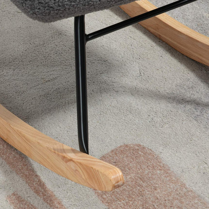 Rocking Accent Chair, dark gray berber fleece, 71x92x101 cm