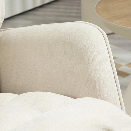 Beige Chenille-Look rocking chair, 120 kg Capacity, for bedrooms
