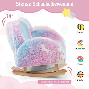 Rocking chair children's children's sofa glowing in the dark children's armchair upholstered in flannel fabric