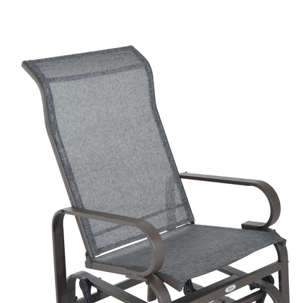 Schommelstoel tuinstoel relaxstoel 60x75x104cm metalen tuinschommel voor terras balkon met tekstregel