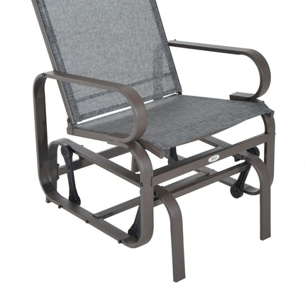Schommelstoel tuinstoel relaxstoel 60x75x104cm metalen tuinschommel voor terras balkon met tekstregel