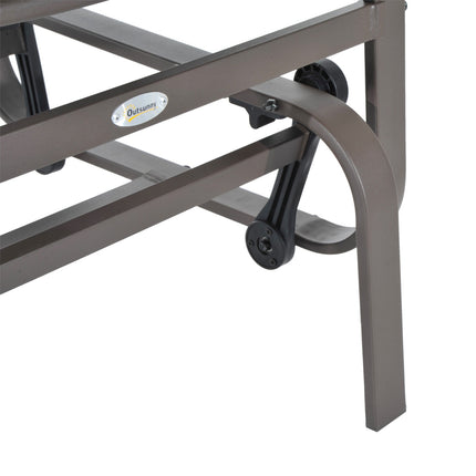 Schommelstoel tuinstoel relaxstoel 60x75x104cm metalen tuinschommel voor terras balkon met tekstregel