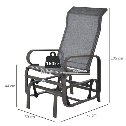 Schommelstoel tuinstoel relaxstoel 60x75x104cm metalen tuinschommel voor terras balkon met tekstregel