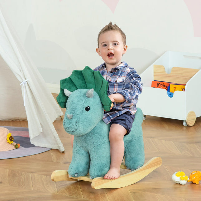 Dark green rocking horse for children, Stall & Seker, 64x30x54 cm